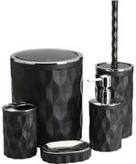 Fürdőszobai készlet REINA 5 db fekete/króm