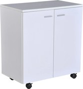 HOMCOM Mobil TV Állvány Fa Szekrény Kerekekkel és 2 Ajtós Készlet 60x35x65cm | Aosom