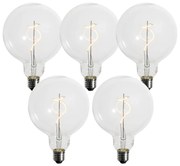 5 darabos E27 dimmelhető LED izzó készlet spirál szál G125 4W 270 lm 2200K