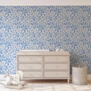 Fotótapéta - Világoskék mozaikos virágok (147x102 cm)