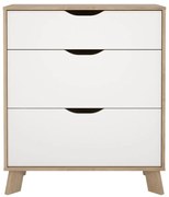 Fehér-natúr színű komód tölgyfa dekorral 79x92x40 cm Ikast – Tvilum