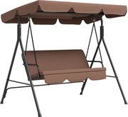 Outsunny Hollywood Hintaülés Állítható Napernyővel, 3-Fős Kerti Hintaültetés Csúszásmentes Talpakkal, Vízálló Hinta Pad 200 kg-ig, Kertbe, 172x110x153
