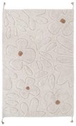 Krémszínű mosható kézi szövésű pamut gyerek szőnyeg 120x180 cm Gentle Flora – Nattiot