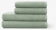 Goldea bordűr nélküli frottír törölköző és fürdőlepedő soft – zsályaszínű 50 x 100 cm