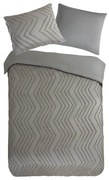 Szürke-barna egyszemélyes hosszabbított mikroszálas ágyneműhuzat 140x220 cm Pure Zigzag – Good Morning