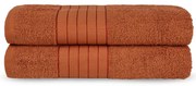 Téglavörös frottír pamut fürdőlepedő szett 2 db-os 70x140 cm – Good Morning