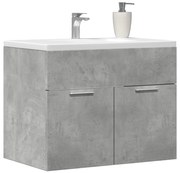 Betonszürke szerelt fa mosdószekrény 60 x 38,5 x 46 cm