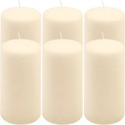 Gyertya készlet 15 cm Ø 7,5 cm 6 db krém szín