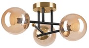 Lamkur Felületre szerelhető csillár  MALENA 3xE14/5W/230V arany/fekete/füstös bézs LM-3.220