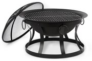 Blumfeldt Pentos, 2 az 1-ben tűzrakóhely és grill, Ø 73 cm, szikrák elleni védelem, Ø 60 cm grill, fekete