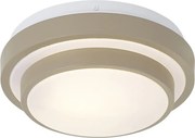 Modern mennyezeti lámpa taupe fehérrel 25 cm IP44 - Walden