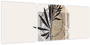 Kép - Absztrakció trópusi levelekkel N⁰1 (órával) (90x30 cm)
