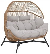 HOLAND rattan dupla kosárfotel bézs