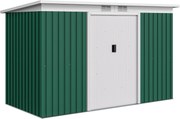 Outsunny Fém Szerszámtároló 6.3m³ 280x130x172cm Eszköztároló Penta Tetővel Csúszóajtóval Időjárásálló Kerti Sátor Kültéri Kerti Tároló Szekrény Udvari