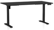 Állítható magasságú asztal OfficeTech B, 160 x 80 cm, fekete alap, fekete