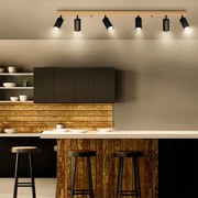 Brilagi - Irányítható spotlámpa SELE 6xGU10/30W/230V fekete/tölgy dekor