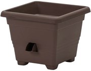 Plastia Bergamot önöntöző virágtartó 25 x 25 cm barna, 25 x 25 cm