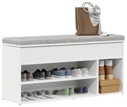 fehér szerelt fa cipőpolc 102x30,5x45 cm