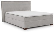 Világosszürke ágyneműtartós boxspring ágy 180x200 cm Lysa – Ropez