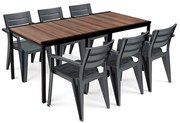 Amari Large 6+1 kerti bútor garnitúra szett dió-grafit