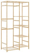 bambusz ruhaállvány polcokkal 100x50x184,5 cm