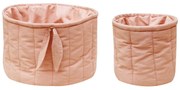 Világos rózsaszín textil gyerek tárolódoboz szett 2 db-os ø 30x20 cm Bambie Vintage Nude – Lorena Canals