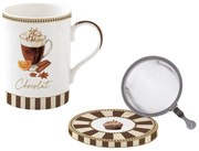 Porcelán szűrős bögre tetővel díszdobozban Sweet Moments