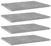 4 db betonszürke szerelt fa könyvespolc 40 x 30 x 1,5 cm
