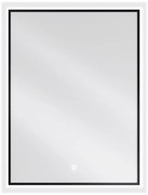 Mexen Erma megvilágított fürdőszobai tükör 60 x 80 cm, LED 6000K, anti-pára, fekete szegély - 9814-060-080-611-70