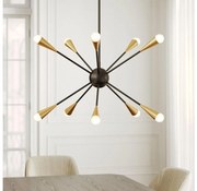 Feiss FE-JAX10-MB - LED Csillár JAX 10xG9/3W/230V fekete/arany