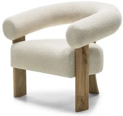 Krém design fotel KOKEI, tölgy