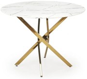 Raymond 2 étkezőasztal, fehér / arany