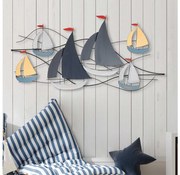 Fali dekoráció 120x60 cm vitorlás hajók fém