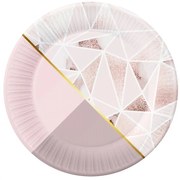 Rózsaszín Rose Chic papírtányér 6 db-os 18 cm