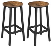 Vasagle LUND bárszék, 2 db, 32x65cm, barna/fekete