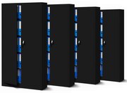 Set 4x fém iratszekrény JAN H, 900 x 1950 x 400 mm, fekete