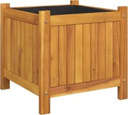 vidaXL tömör akácfa kerti virágtartó béléssel 42 x 42 x 40 cm
