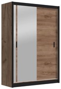 SABRINA gardróbszekrény tükörrel, 150x215 cm, craft tölgy