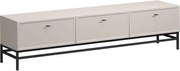Lorini TV-szekrény 200 cm fiókokkal - kasmír / fekete T-bar fogantyúk / fekete váz