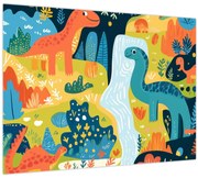 Kép - Vidám dinoszauruszok (70x50 cm)