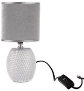 Luna kerámia asztali lámpa, ezüst, 13 x 26,5 x 13 cm