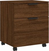 vidaXL barna tölgyszínű szerelt fa iratszekrény kerekekkel 45x38x45 cm