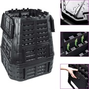 vidaXL fekete kerti komposztáló 93,3 x 93,3 x 113 cm 740 l
