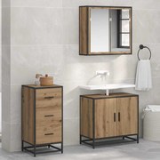 Széf fiókkal kézműves tölgy 35.5 x 35 x 76 cm Faanyag