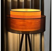 Duolla - Állólámpa WOOD BOHO 1xE27/15W/230V átm. 45 cm fekete/bézs