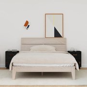 2 db fekete tömör fenyőfa éjjeliszekrény 40 x 34 x 55 cm