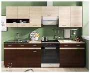 Konyhabútor VALERIA 240 cm, sonoma tölgy/barna