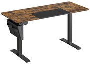 Állítható magasságú SOLEA-X íróasztal barna/fekete