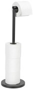 WENKO 24034100 - WC-papírtartó 21x55 cm fekete/ezüst