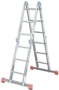 Csuklós létra, univerzális, 4x3 lépcsőfok, alumínium, KRAUSE MultiMatic (UL56)